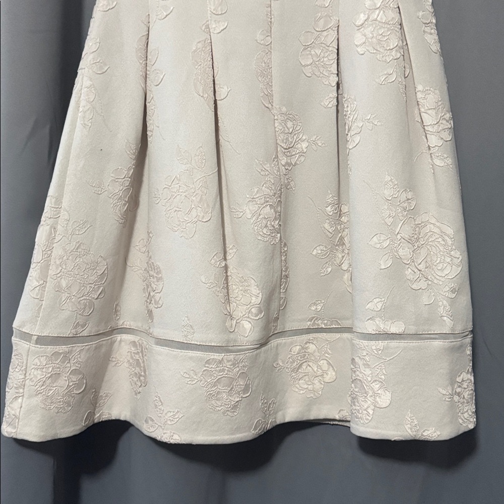 Just Taylor Ivory Floral Jacquard Sleeveless A-Line Dress Size 6 Elegant - Picture 7 of 7